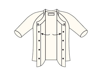 ワンタッチ肌着 紳士用 前開き5分袖 / No.2 S オフホワイト (2)