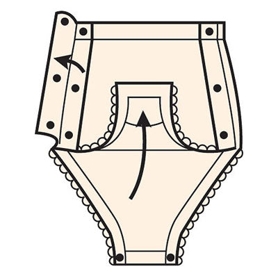 ワンタッチ肌着 婦人用ショーツ 両横下開き / No.57 L オフホワイト (2)
