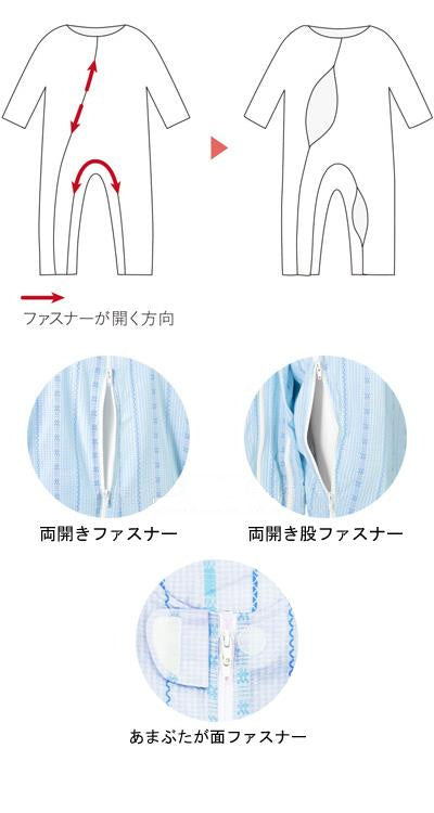 ソフトケアねまき フルオープン・両開きファスナータイプ 薄手 / 105885 LL ピンク (2)