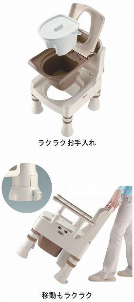 ポータブルトイレ きらく ミニでか MS型 / 45601 標準タイプ アイボリー (2)