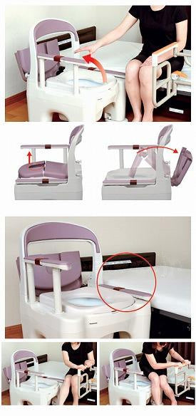 ポータブルトイレ ラフィーネ 脱臭標準プラスチック便座タイプ 傾斜脚付き / PN-L30211B モカブラウン (2)
