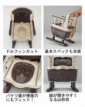 安寿 ポータブルトイレ ジャスピタ ソフト便座 / 533-901 ブラウン (2)