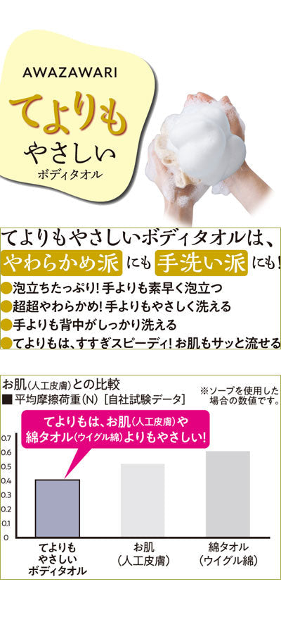 あわざわり てよりもやさしいボディタオル / パールホワイト (2)