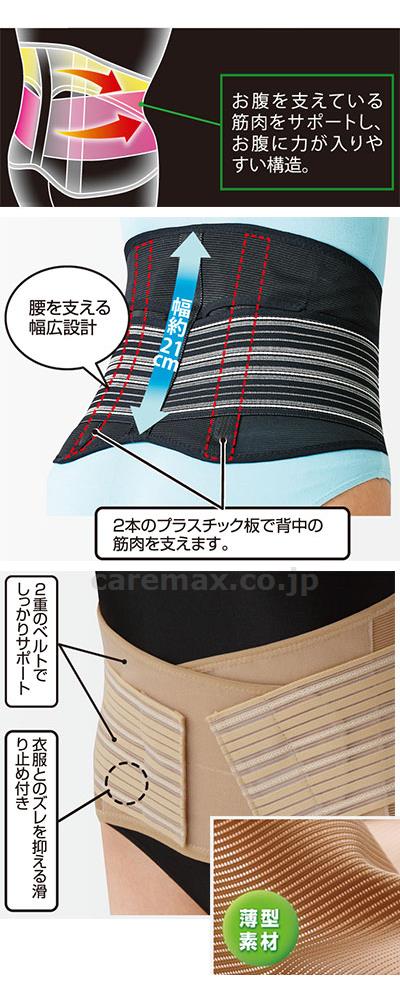 薄くても腰をしっかり支えるコルセット / 026342704 LL～3L ブラック (3)
