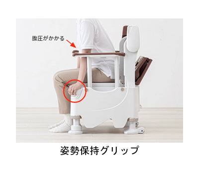 安寿 ポータブルトイレ FX-30 S らくゾウくん 標準便座 / 532-950 アースブラウン (2)