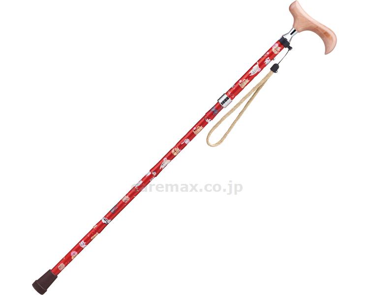 愛杖 プリティキャッツシリーズ 折りたたみ杖 / AN-12 レッド (1)