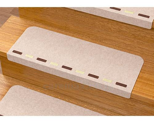 おくだけ吸着蓄光階段マット ライン（15枚入） / KX-81 ライトベージュ (1)
